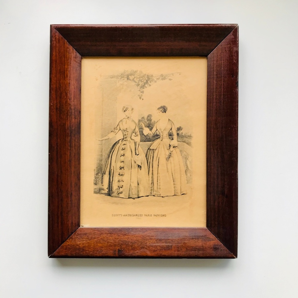 Godey's Americanized Paris Fashions 1865 Print